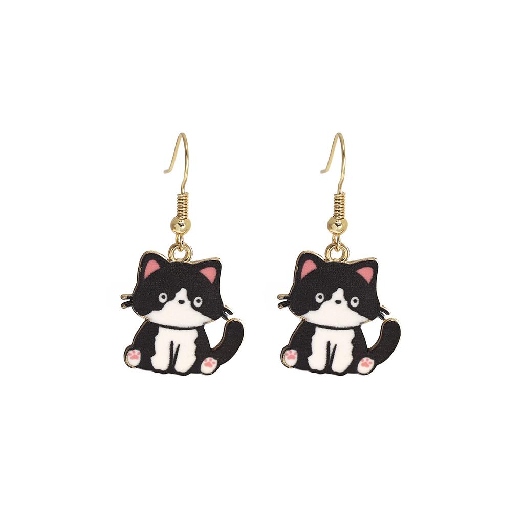 Fun Cartoon Cute Kitten Earrings, Creative Simple Earrings Animal Earrings