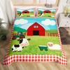 Cartoon Animal Duvet Cover Set, Farm Animal Comforter Cover, Rustic Farmhouse Bedding Set Twin Queen For Kids Boys Girls Adults