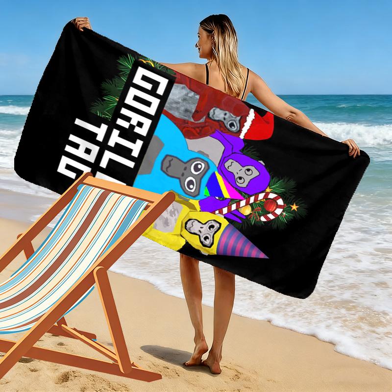 Gorilla Tag Cartoon Print 2D Flat Print Beach Towel, Large Soft Quick Dry Towel for Beach Camping SwimmingZSTJ0915155