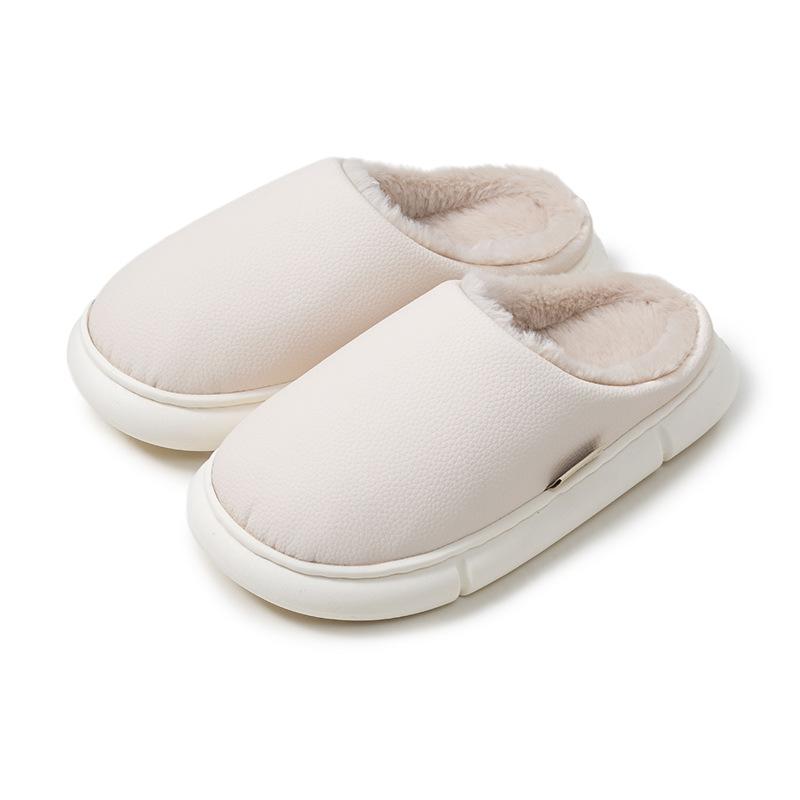 Excellent Windproof and Splash-proof Cotton Slippers Men's Winter Thick Bottom Warm Couple Home Indoor Non-slip Women