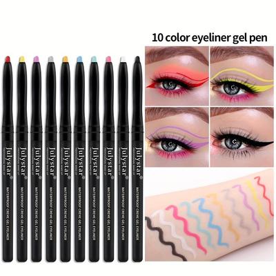 Color Eyeliner Glue Pen Very Fine Eyeliner Pen Waterproof and Oil-proof Non-smudged Lasting Eyeliner