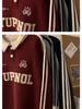 Men's American Retro College Style Polo Sweatshirt - Loose Fit, Long-Sleeved, Spring/Autumn 2025, Hong Kong Trend