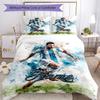 Messi Custom Name Soccer Watercolor Personalized Name Bedding Set,Light Bed Linen for Dorm Home Decoration,Perfect Festival Gift for Boys,Fade Resista