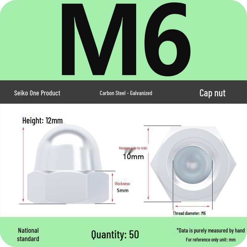 Galvanized M4M5 Round Head Decorative Nut Cap