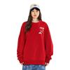 Li Ning Daily Prosperity Series Casual Sports Dragon Year Totem Round Neck Long Sleeve Sweatshirt Women sweatshirt Samba-Red AWDU330-4