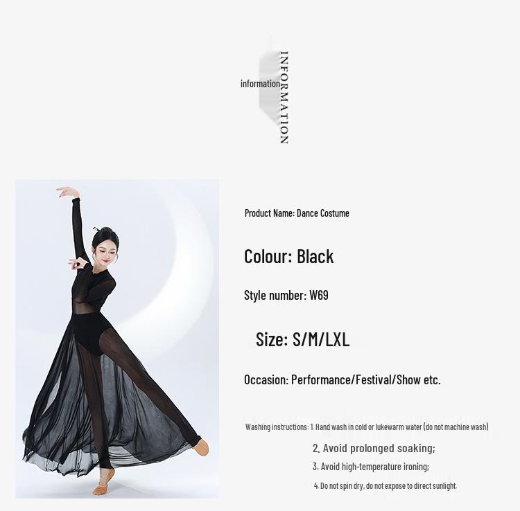 Women's Xinjiang Dance Costume - Flowy Skirt for Modern Art Performance and Practice