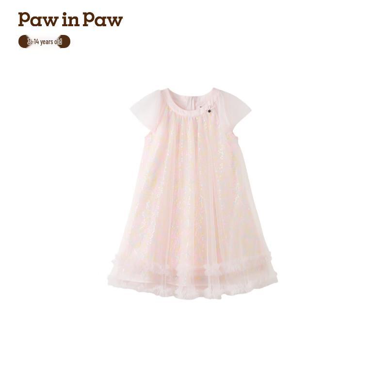 PawinPaw Girls  Sequin Mesh Princess Dress 140