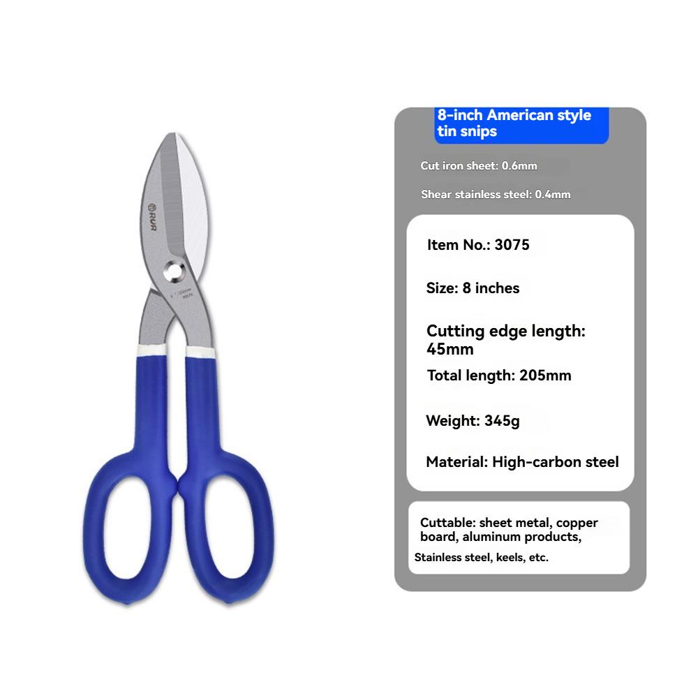 High Carbon Steel Shears Metal Cutting Snips for Sheet Metal Wire Mesh Tin Plate Aviation Style Design Scissors
