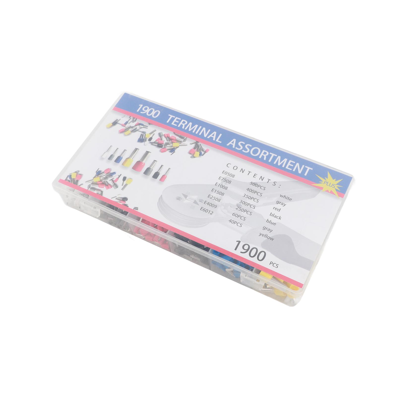 

1900PCS Ferrules End Sleeve Assorted Ferrules Set Terminal Connector Sleeves 0.5 to 6mm2 AWG2210 різнокольоровий