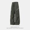 Contrasting color zipper anti-splashing tooling paratrooper pants men's autumn light outdoor split pleated casual long pants