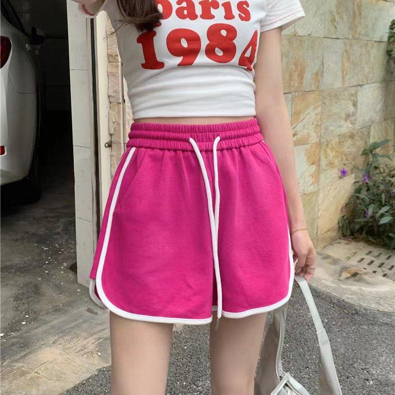 

Женские серые спортивные шорты - Эластичный пояс, широкие штанины, свободный крой, брюки с высокой талией для лета - Лестные для бедер и стройнящие шорты M