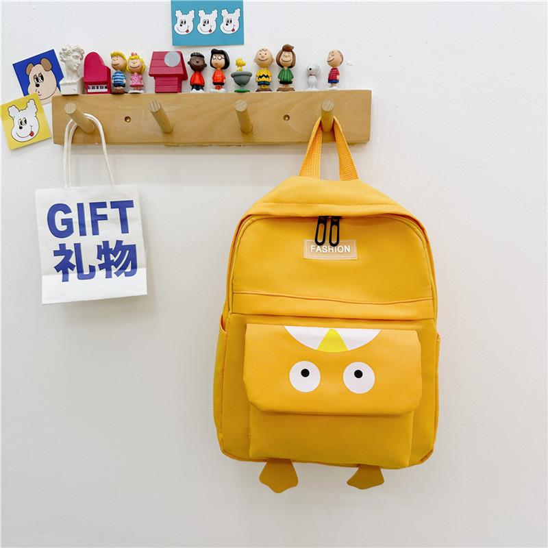 Mochila Infantil Adorável de Pato de Desenho Animado Bolsa de Lona Respirável de Grande Capacidade