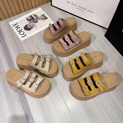 Thick-bottomed Versatile Outer Wear Cool Slippers Female 2025 Summer New Pink Cute Fairy Wind Slippers Beach Cool Slippers