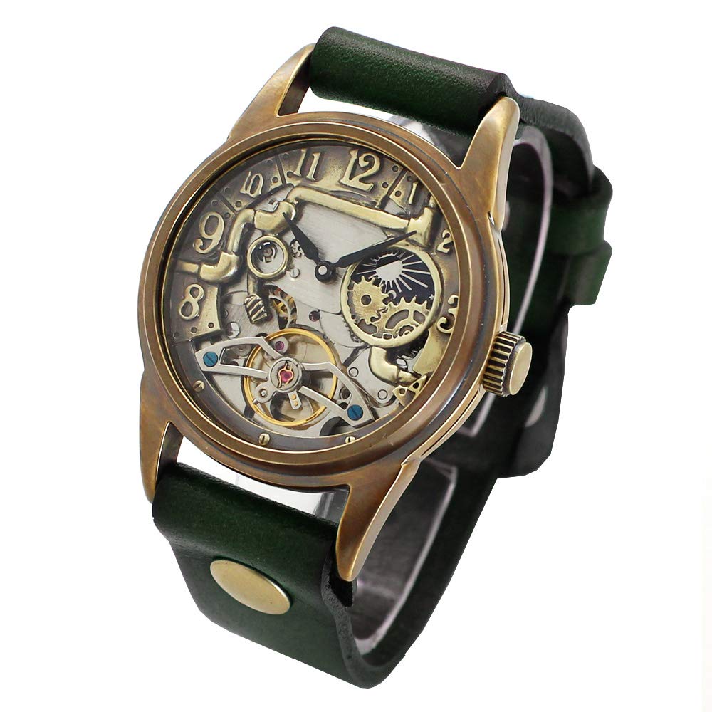 

Made in Japan Sun and Moon Watch Automatic Rebic Size (L (Men s), Green)
