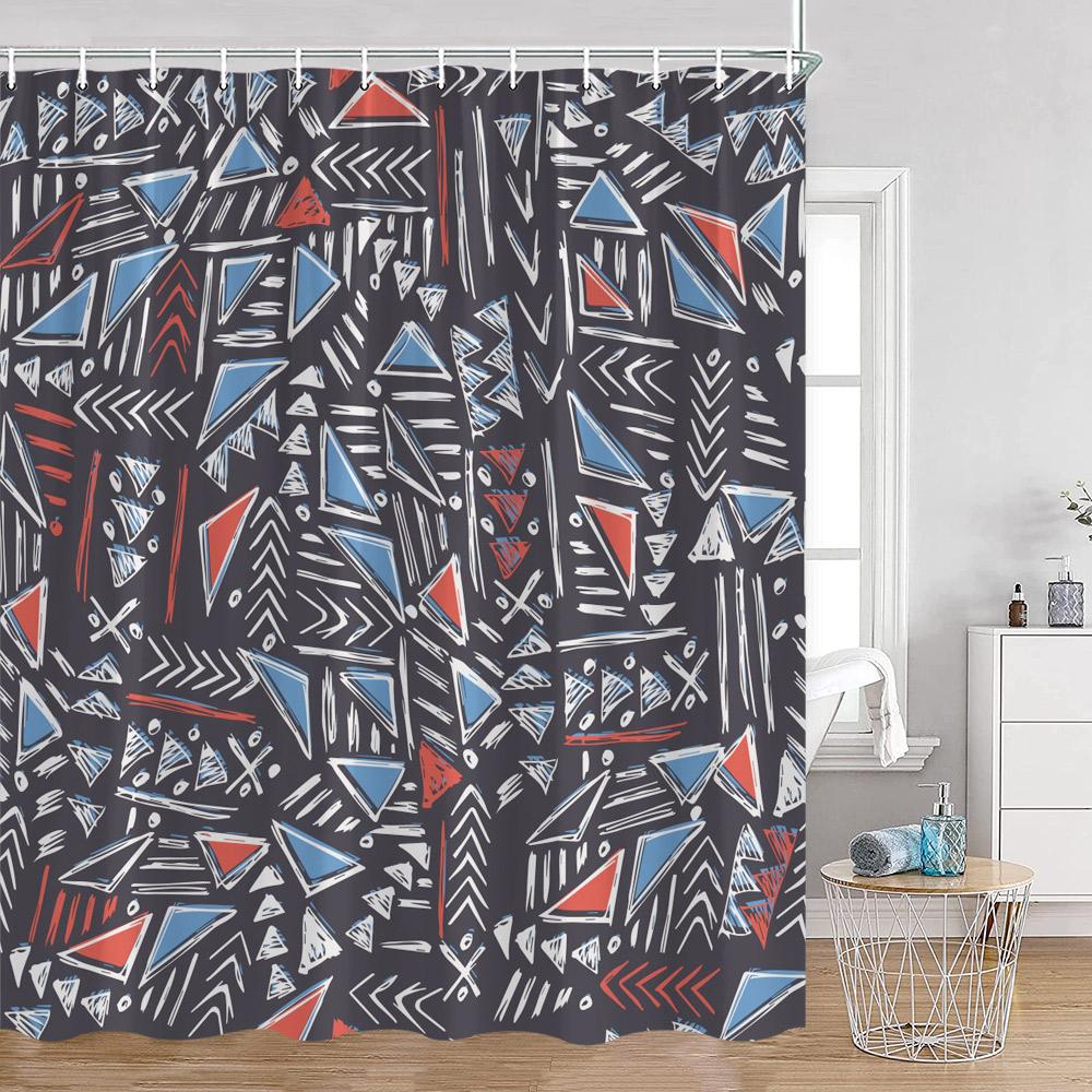 Bohemian Vintage Shower Curtains Mandala Boho Pattern Retro Bathroom Decorations Polyester Bath Curtain With Hooks