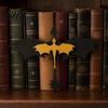 Decorative Shelf Accents Double Dragon Bookends, Vintage Fantasy Flying Bookshelf Decor, Stable Retro Style Book Holder Sculpture Stopper for Shelves,