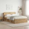 Headboard Cabinet with Storage Artisan Oak Wood Material