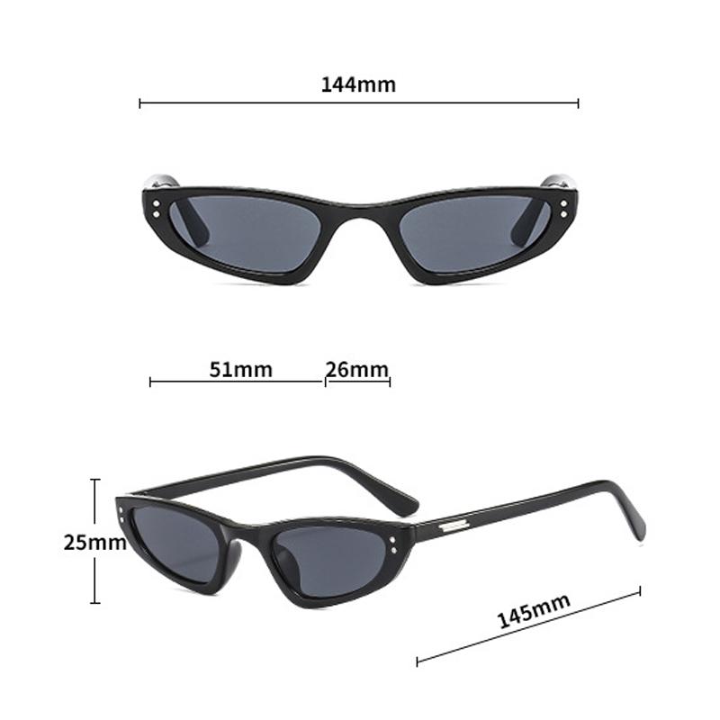 Xiaomi Y2K Small Cat Eye Sunglasses Unisex Retro Narrow Shades UV400 Fashion Decorative Eyewear for Street Party Daily Outdoor