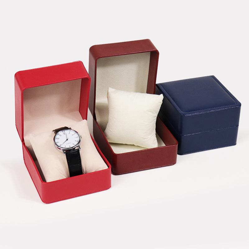 In Stock High-Grade PU Leather Watch Box with Round Corner Flip-Top for Mechanical Watches
