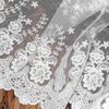 Quality 335cm 2yards18mlot Good Wide Double Sided Embroidered Mesh Flower Lace Trimming Cotton Floral Mesh Embroidery Lace Applique