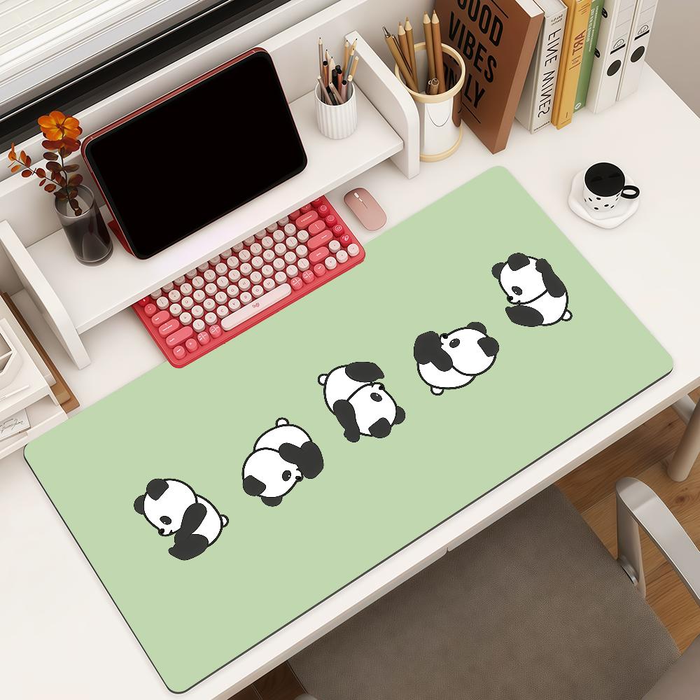Cute Panda Mouse Pad Square Office Gaming Desk Mat Waterproof Nonslip Rubber Decorative