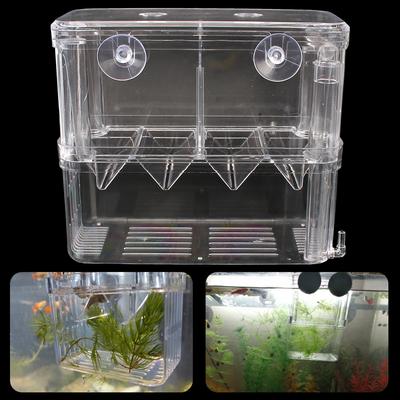 Aquarium Schlüpfbrutkasten Inkubator Halter Isolierbox Aquarium Zuchtstation Heimtierbedarf Fischtank Zucht Transparent Doppelstöckig Acryl