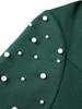 Elegant DarkGreen Turn Down Collar Long Sleeve Blazer Beaded Office Ladies Work Church Evening Party Blazer