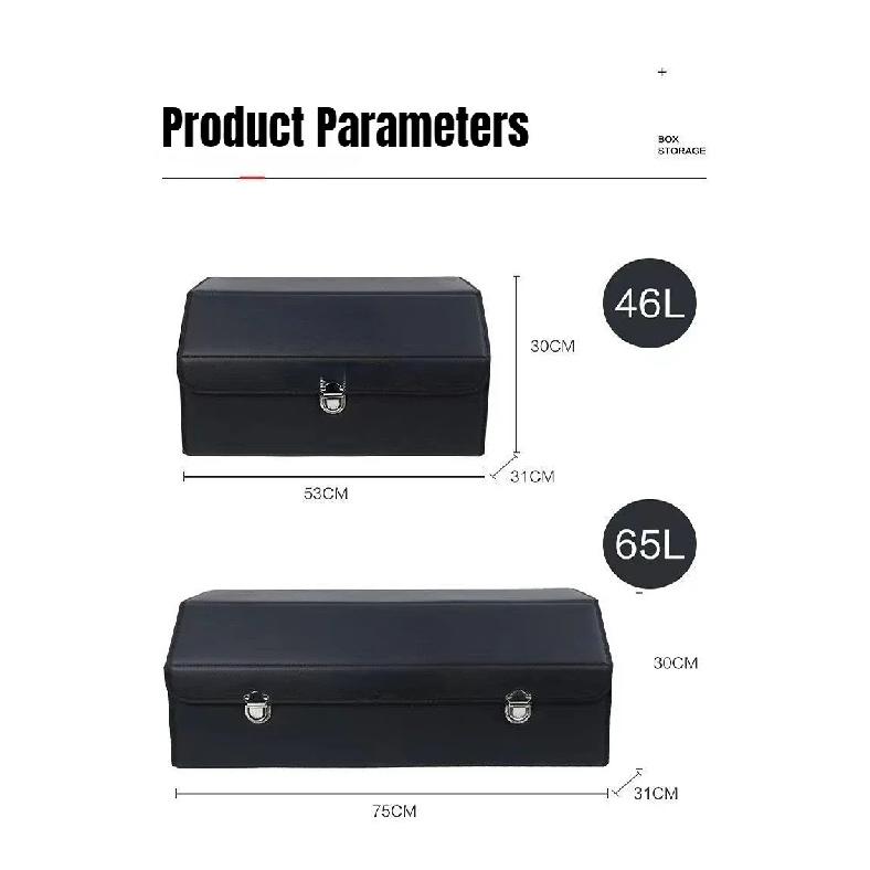 Car Trunk Organizer Organizers And Storage Suv Faux Leather Foldable Trunk Multi-Compartment Adjustable Auto Grocery Storage Box