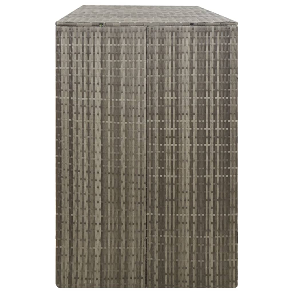 Vidaxl Osłona Na 3 Kosze Na Śmieci, Szara, 207X80X117 Cm, Polirattan