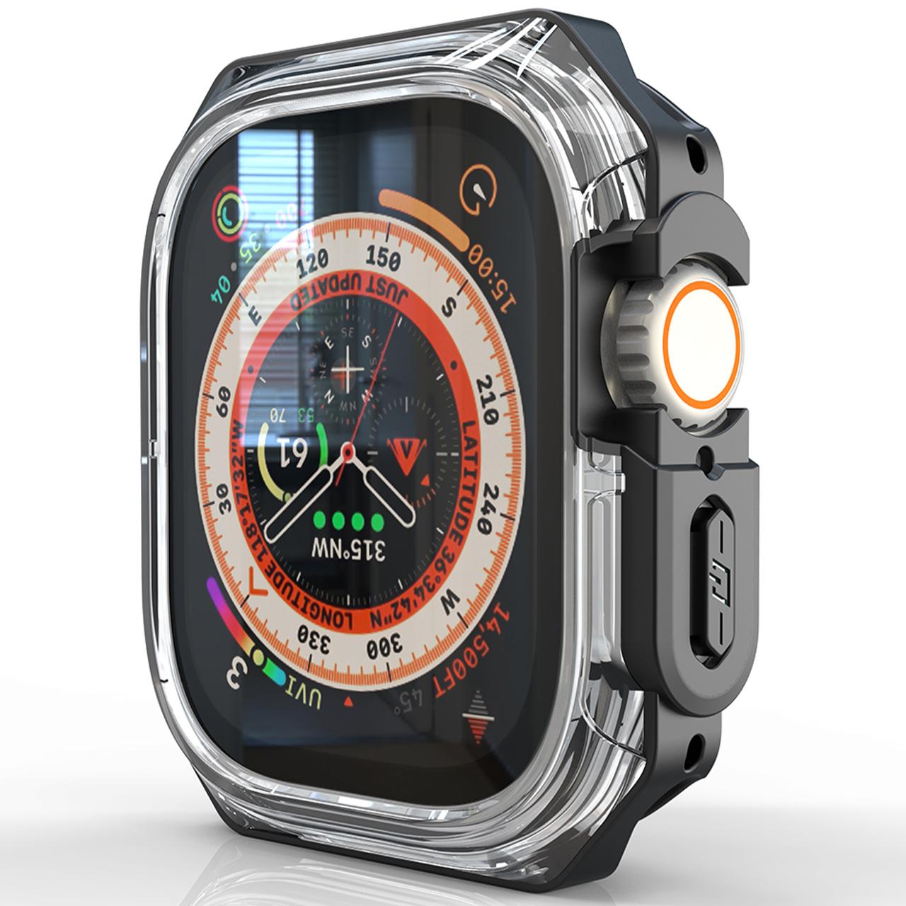 For Apple Watch Series 7/8/9 41mm Watch Frame Case PC+TPU Smartwatch Edge Protector A