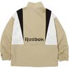 Reebok Twin Vector Color Block Stand Collar Windbreaker Comfortable Breathable Full Zip Jacket Unisex Jacket Beige REJU4EJ39I2