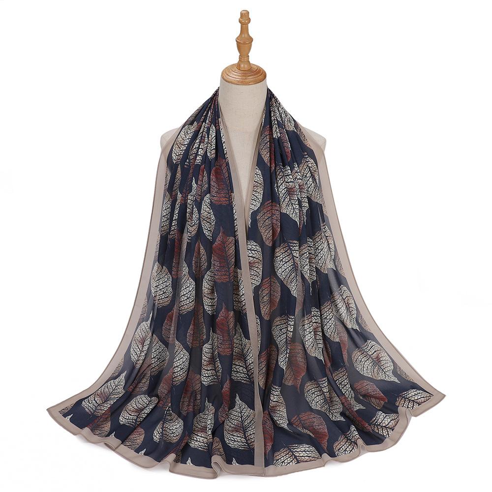 New Designs Printed Hijab Chiffon Scarfs For Women Scarves Muslim Fashion Turbans Malaysian Muslim Hijabs Wraps Ramadan Turban