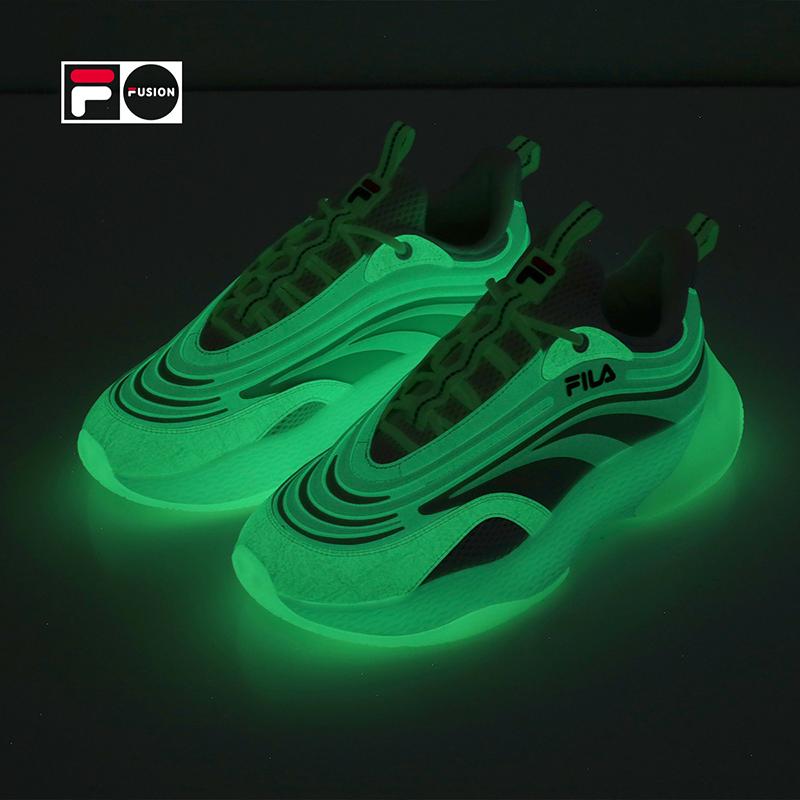 Fila Fusion Ray 2 Fabric Synthetic Leather TPU Luminous Shock Absorbing Wear Resistant Breathable Increased Height Low Top Dad Shoes T12M125201FLC