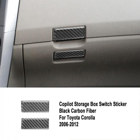 Carbon Fiber Co-pilot Storage Box Switch Cover Sticker For Toyota Corolla 06-12