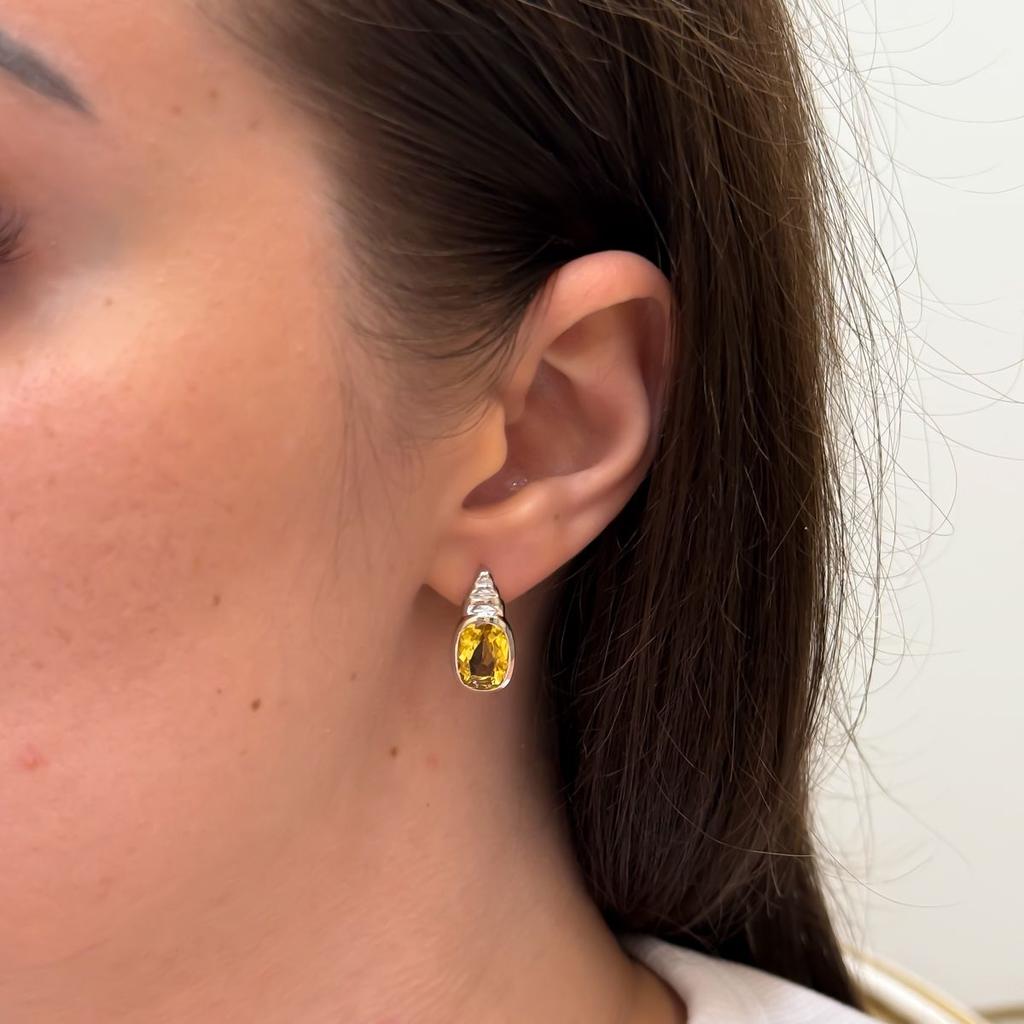 Silver Earrings with Citrine Nano 5.625ct (2170419)