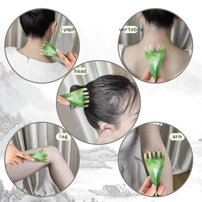 5PCS Head Massager Scalp Gua Sha for Body Neck Leg Massage Five-claw Head Scraping Stick Massage Scraping Claw Massage Visage
