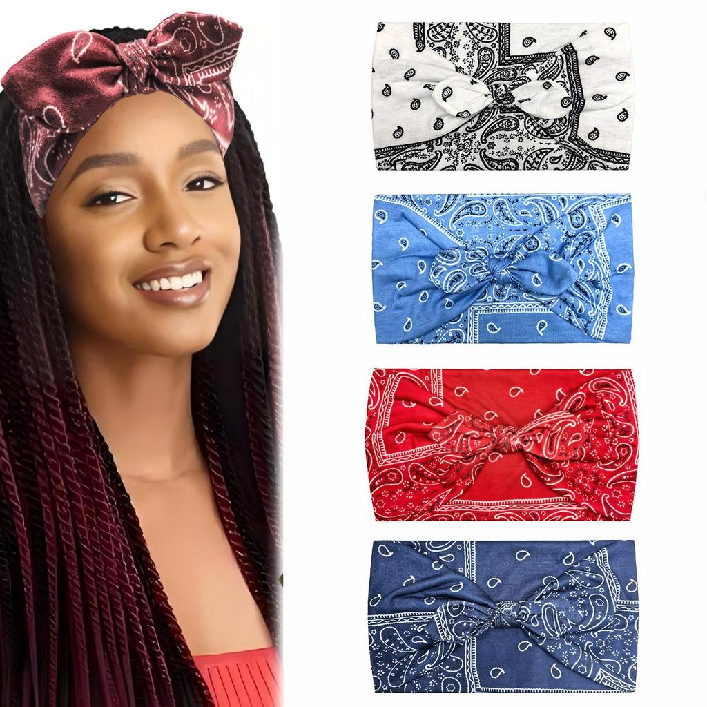 Knotted Rabbit Ear Elastic Bow Yoga Sweat-Proof Headband