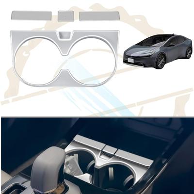 DodoxDIY Kompatibel für neuen Prius Serie 60 Zubehör Mittelkonsolen Getränkehalter Panel Abdeckung Dress Up Individuelle Innenraumteile Satinsilber