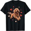 Goldendoodle Love Heart On Poodle Lover T-Shirt Cute Graphic Printed Tshirt Dog Lovers Gift Tee Tops Men Women Crewneck Shirt