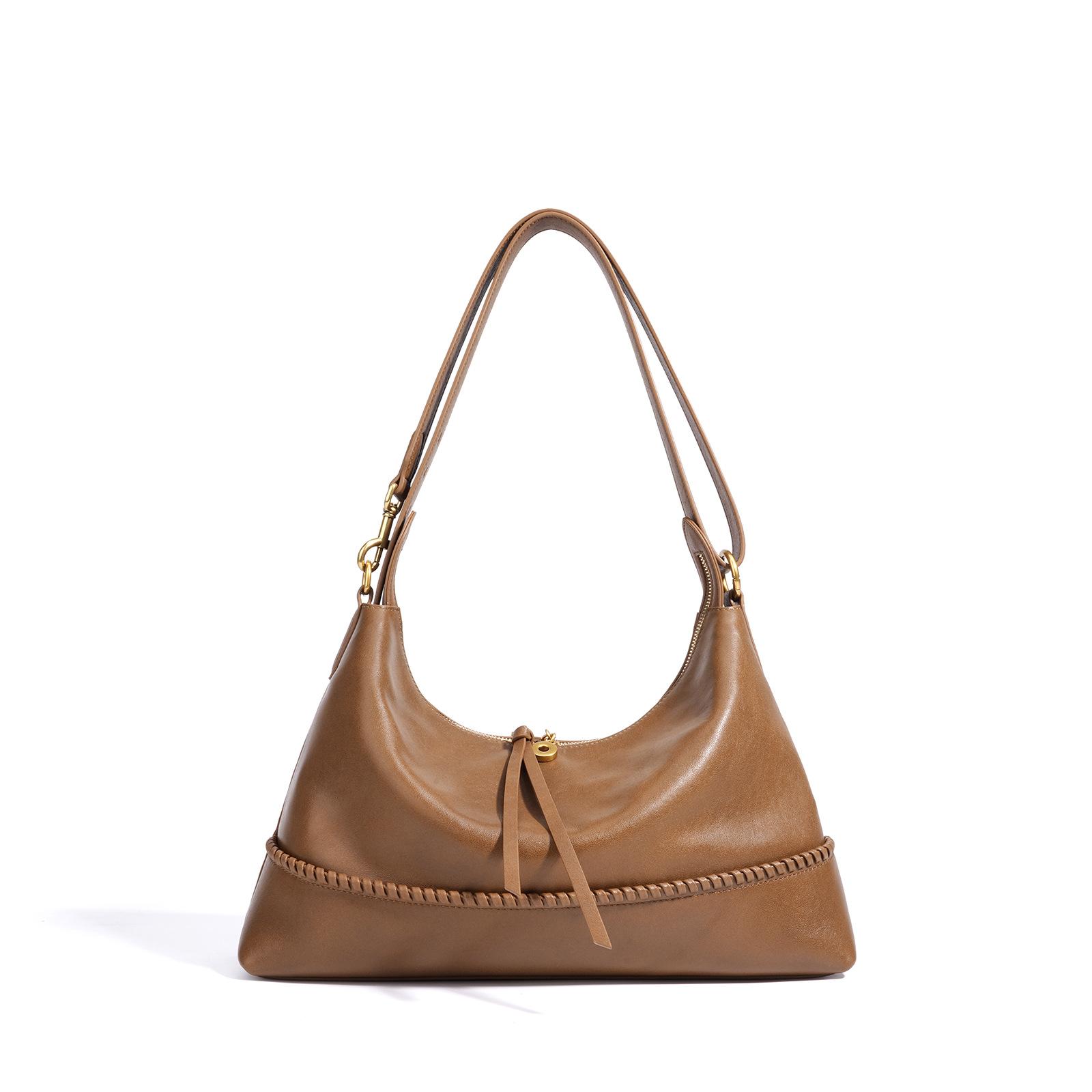 

2026 autumn and winter new popular solid color simple underarm bag retro niche design shoulder bag lace-up handbag bag