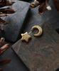 Iris Memory-Hope Texture Moon Star No. 2 Earrings-Gold White