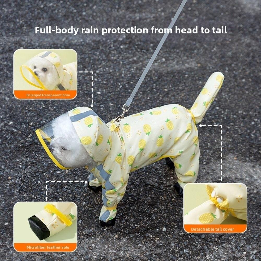 Waterproof Dog Rain Cloak Reflective Small Dog Clothes Stylish Four Leg Raincoat  Corgi