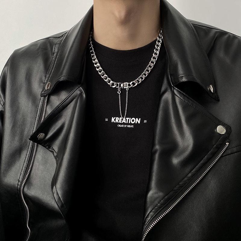 European and American style Cuban ins hip hop trendy metal thick chain collarbone chain sweater chain neck chain accessories men