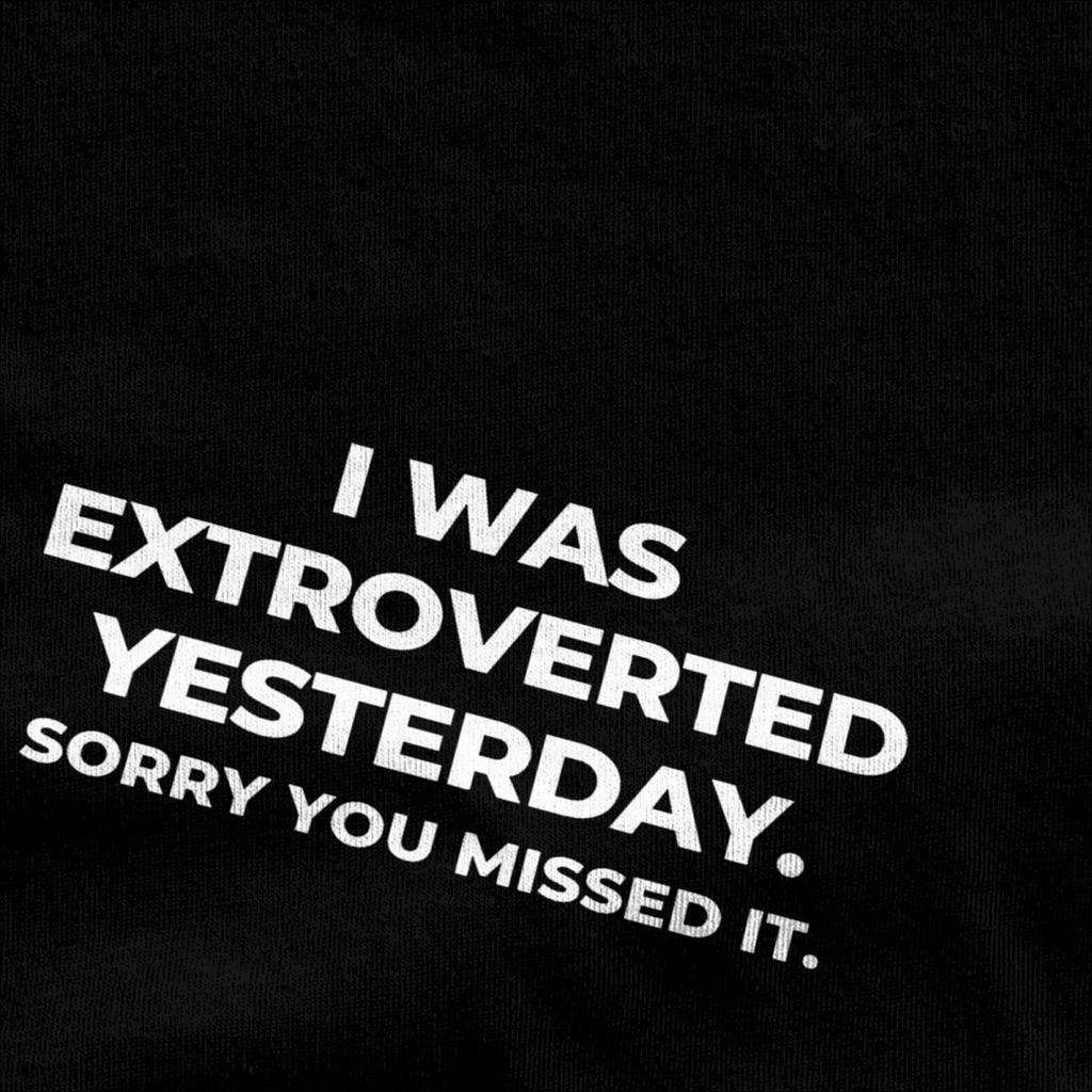 Vintage T-Shirt Introvert Logo Cotton T Shirts Funny Sayings Trendy Cool Tshirt for Men Summer Awesome Casual Short Sleeve Tops