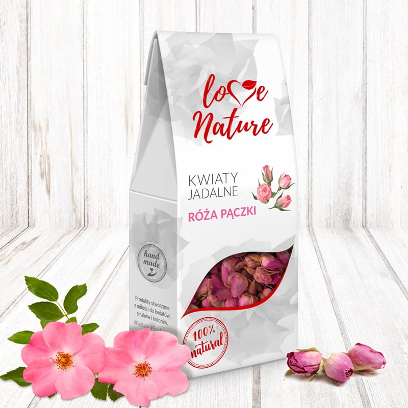 Kwiaty Jadalne Suszone Róża Pączki Love Nature