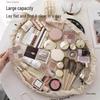 Women's Large Capacity Drawstring Makeup Bag - Portable, Luxurious, Partitioned Cosmetic & Toiletry Storage for Travel