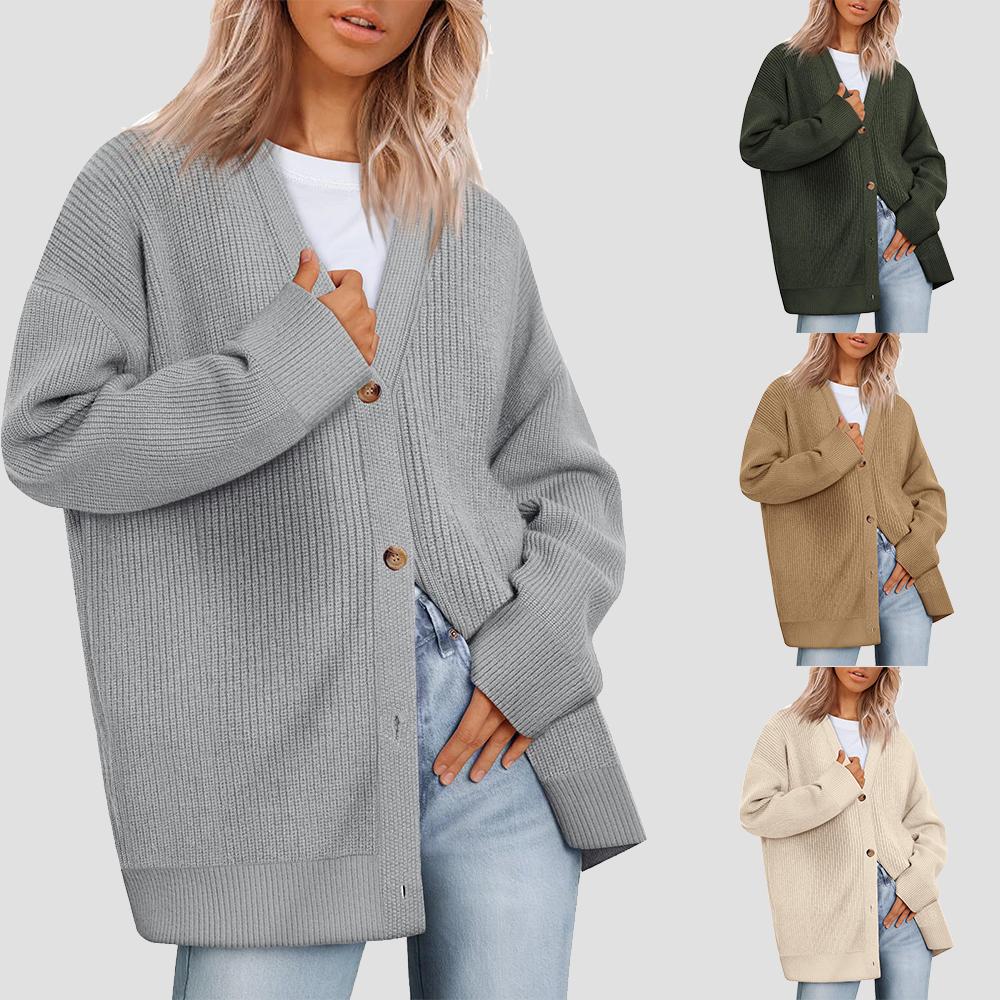 

Женский вязаный кардиган, пальто, зимние теплые рубашки с длинными рукавами, свитер, джемпер, топы