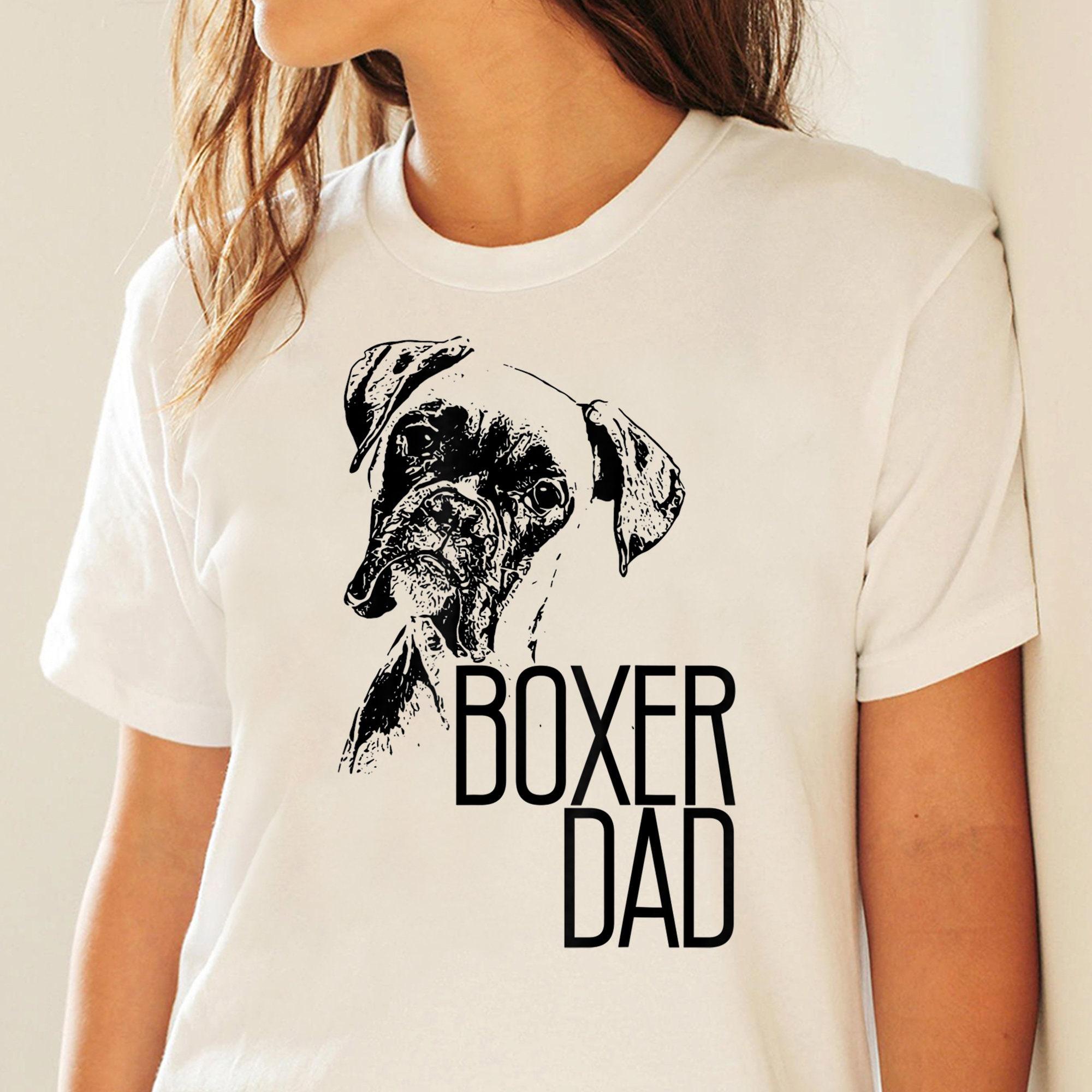 Mens Boxer Dad Dog Face Boxer Dad Gift Shirt Women T Shirts Cotton White Tops S белый