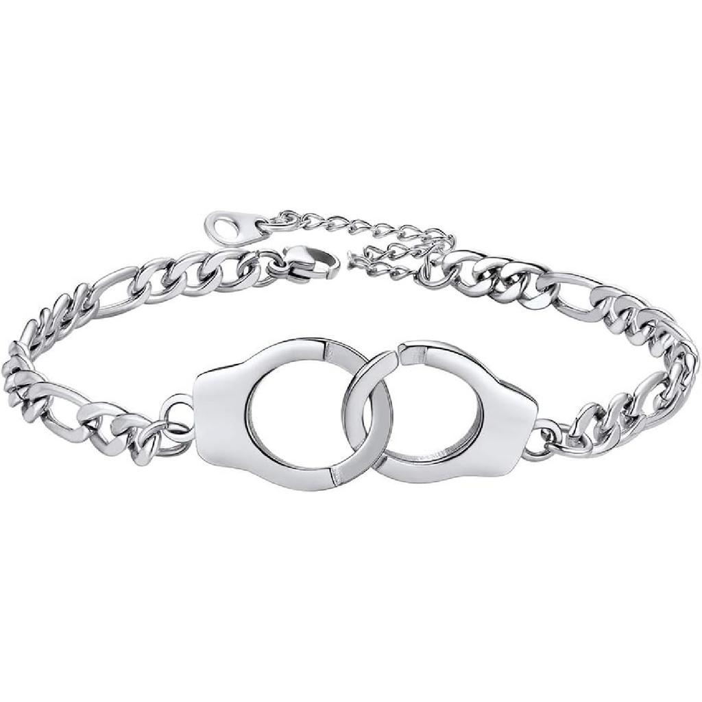 PROSTEEL Alla moda Design Manette/Testo Personalizzato Cavigliera da Donna, Cavigliera in Acciaio Inossidabile 316L, colore Argento/Oro/Nero,Basso
