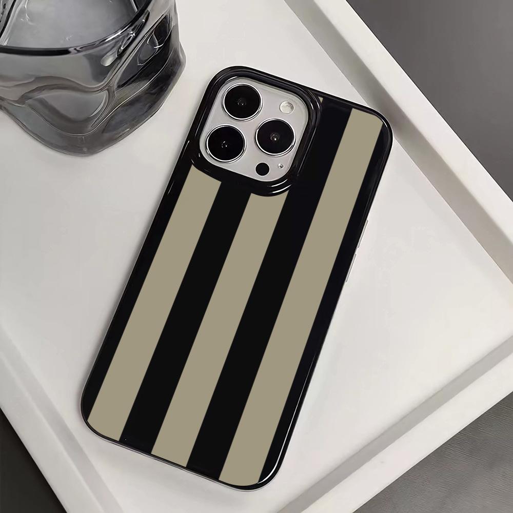 Brown Vertical Stripes Phone Case For IPhone 15 Pro Max 17 16 11 12 13 14 Pro 17E 16E Plus Soft Shockproof Bumper Back Cover